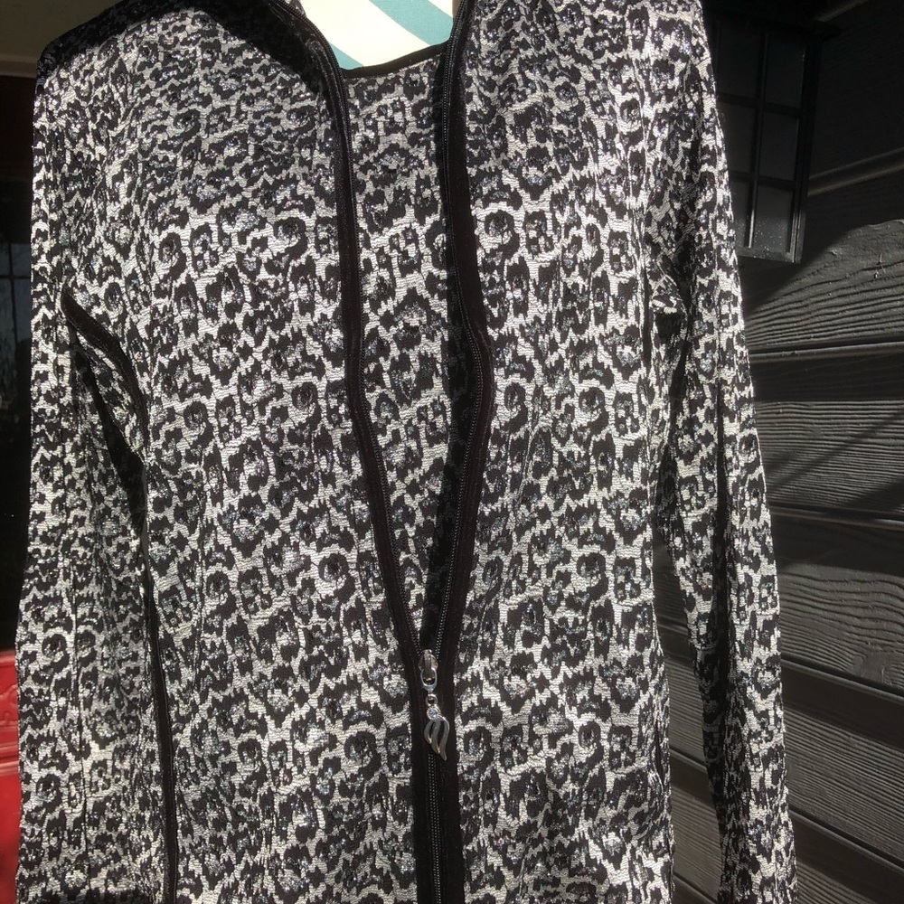 Sweater Set in Black/Silver METALLIC Animal Print